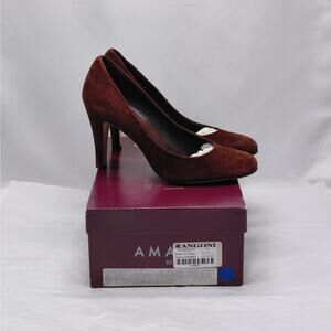 Amalfi By Rangoni Pumps Size 8 Brown Suede Italian Office Old Money Luxe Heels